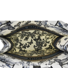 Load image into Gallery viewer, CHRISTIAN DIOR Book Butterfly Embroidered Canvas Tote Bag White