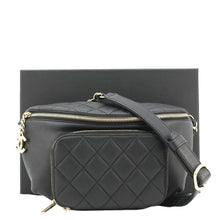 Load image into Gallery viewer, CHANEL Affinity Quilted Caviar Leather Waist Belt Bag Black