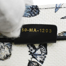 Load image into Gallery viewer, CHRISTIAN DIOR Book Butterfly Embroidered Canvas Tote Bag White