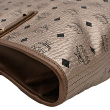 Load image into Gallery viewer, MCM Reversible Liz Medium Metallic Visetos Canvas Shopper Tote Bag Rose Gold