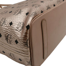Load image into Gallery viewer, MCM Reversible Liz Medium Metallic Visetos Canvas Shopper Tote Bag Rose Gold
