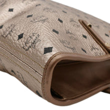 Load image into Gallery viewer, MCM Reversible Liz Medium Metallic Visetos Canvas Shopper Tote Bag Rose Gold