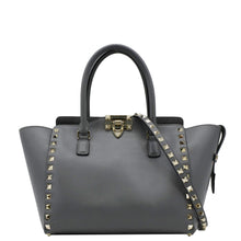Load image into Gallery viewer, VALENTINO GARAVANI Rockstud Medium Shoulder Bag Dark Greyium Leather  front siede
