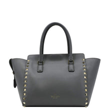 Load image into Gallery viewer, VALENTINO GARAVANI Rockstud Medium Shoulder Bag Dark Greyium Leather  back side