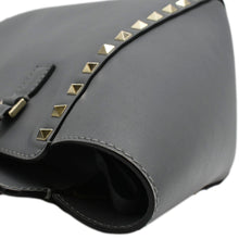 Load image into Gallery viewer, VALENTINO GARAVANI Rockstud Medium Shoulder Bag Dark Greyium Leather  corner side left