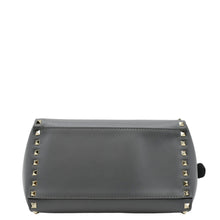 Load image into Gallery viewer, VALENTINO GARAVANI Rockstud Medium Leather Top Handle Shoulder Bag Dark Grey