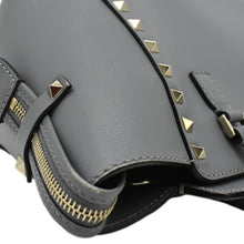 Load image into Gallery viewer, VALENTINO GARAVANI Rockstud Medium Shoulder Bag Dark Greyium Leather  right upper corner look