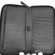 Load image into Gallery viewer, BURBERRY Check Canvas Zip Around Wallet Grey