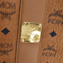 Load image into Gallery viewer, MCM Reversible Liz Medium Visetos Canvas Shopper Tote Bag Cognac