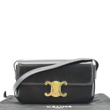 Load image into Gallery viewer, CELINE Triomphe Calfskin Leather Shoulder Bag Black
