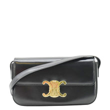 Load image into Gallery viewer, CELINE Triomphe Calfskin Leather Shoulder Bag Black