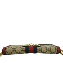 Load image into Gallery viewer, GUCCI Web Queen Margaret Mini GG Supreme Canvas Chain Wallet Beige 476079