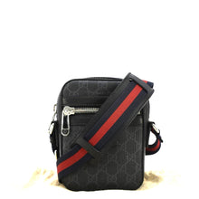 Load image into Gallery viewer, GUCCI GG Supreme Canvas Web Messenger Bag Black 598103