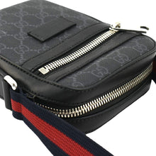 Load image into Gallery viewer, GUCCI GG Supreme Canvas Web Messenger Bag Black 598103