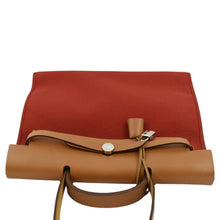 Load image into Gallery viewer, HERMES HerbagTote Shoulder Bag Canvas/Leather Red/brown with land scape view