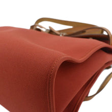 Load image into Gallery viewer, HERMES HerbagTote Shoulder Bag Canvas/Leather Red/brown with lower right corner