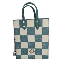 Load image into Gallery viewer, LOUIS VUITTON Sac Plat XS Damier Checkerboard Leather Crossbody Bag Turquoise