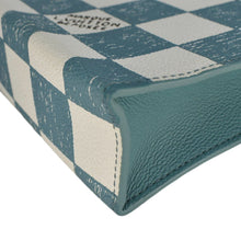 Load image into Gallery viewer, LOUIS VUITTON Sac Plat XS Damier Checkerboard Leather Crossbody Bag Turquoise