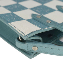 Load image into Gallery viewer, LOUIS VUITTON Sac Plat XS Damier Checkerboard Leather Crossbody Bag Turquoise