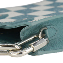 Load image into Gallery viewer, LOUIS VUITTON Sac Plat XS Damier Checkerboard Leather Crossbody Bag Turquoise