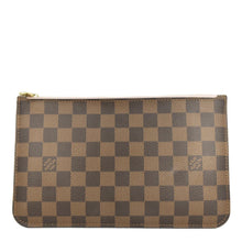 Load image into Gallery viewer, LOUIS VUITTON Neverfull Pochette Damier Ebene Wristlet Pouch Rose Ballerine