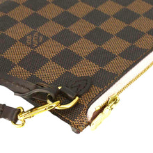 Load image into Gallery viewer, LOUIS VUITTON Neverfull Pochette Damier Ebene Wristlet Pouch Rose Ballerine