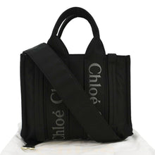 Load image into Gallery viewer, CHLOE Woody Small Nylon Tote Bag Black
