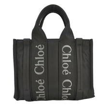 Load image into Gallery viewer, CHLOE Woody Small Nylon Tote Bag Black