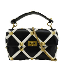 Load image into Gallery viewer, VALENTINO Garavani Roman Stud Leather Crossbody Bag Black