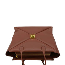 Load image into Gallery viewer, VALENTINO GARAVANI One Stud Tote Bag Chestnut Brown upper look