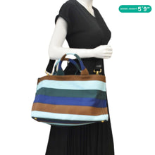Load image into Gallery viewer, PRADA Canapa Righe Canvas Satchel Bag Multicolor