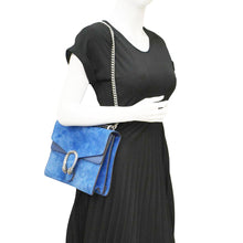 Load image into Gallery viewer, GUCCI Dionysus Medium Suede Leather Shoulder Bag Blue 403348