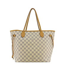 Load image into Gallery viewer, LOUIS VUITTON Neverfull MM Damier Azur Shoulder Bag White
