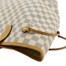 Load image into Gallery viewer, LOUIS VUITTON Neverfull MM Damier Azur Shoulder Bag White