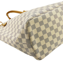 Load image into Gallery viewer, LOUIS VUITTON Neverfull MM Damier Azur Shoulder Bag White