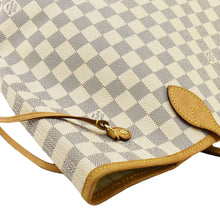 Load image into Gallery viewer, LOUIS VUITTON Neverfull MM Damier Azur Shoulder Bag White