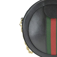 Load image into Gallery viewer, GUCCI Ophidia Mini GG Round Web Leather Crossbody Bag Black 550618