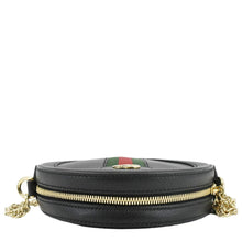 Load image into Gallery viewer, GUCCI Ophidia Mini GG Round Web Leather Crossbody Bag Black 550618