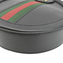 Load image into Gallery viewer, GUCCI Ophidia Mini GG Round Web Leather Crossbody Bag Black 550618
