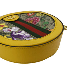 Load image into Gallery viewer, GUCCI Ophidia Mini Flora GG Round Supreme Monogram Web Crossbody Bag Yellow 550618