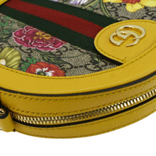Load image into Gallery viewer, GUCCI Ophidia Mini Flora GG Round Supreme Monogram Web Crossbody Bag Yellow 550618