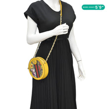 Load image into Gallery viewer, GUCCI Ophidia Mini Flora GG Round Supreme Monogram Web Crossbody Bag Yellow 550618