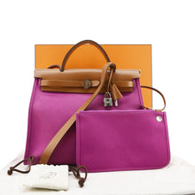 Load image into Gallery viewer, HERMES Herbag Zip Retourne 31 Toile Canvas Tote Shoulder Bag Fuchsia