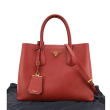 Load image into Gallery viewer, PRADA Double Handle Medium Saffiano Leather Tote Shoulder Bag Red