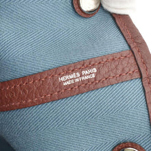 Load image into Gallery viewer, HERMES Garden Party 36 Leather Tote Bag Blue Teal