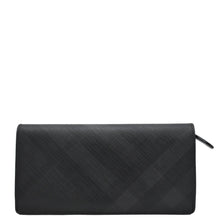 Load image into Gallery viewer, BURBERRY London Check Leather Zip Wallet Black