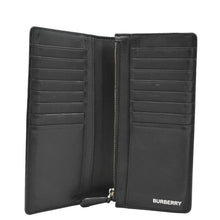 Load image into Gallery viewer, BURBERRY London Check Leather Zip Wallet Black