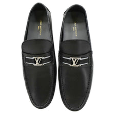 Load image into Gallery viewer, LOUIS VUITTON Hockenheim Moccasin Leather Loafers Black US 10