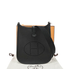 Load image into Gallery viewer, HERMES Evelyne TPM Clemence Leather Crossbody Bag Black