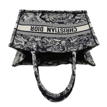 Load image into Gallery viewer, CHRISTIAN DIOR Dioriviera Book Medium Toile De Jouy Reverse Embroidery Tote Blue